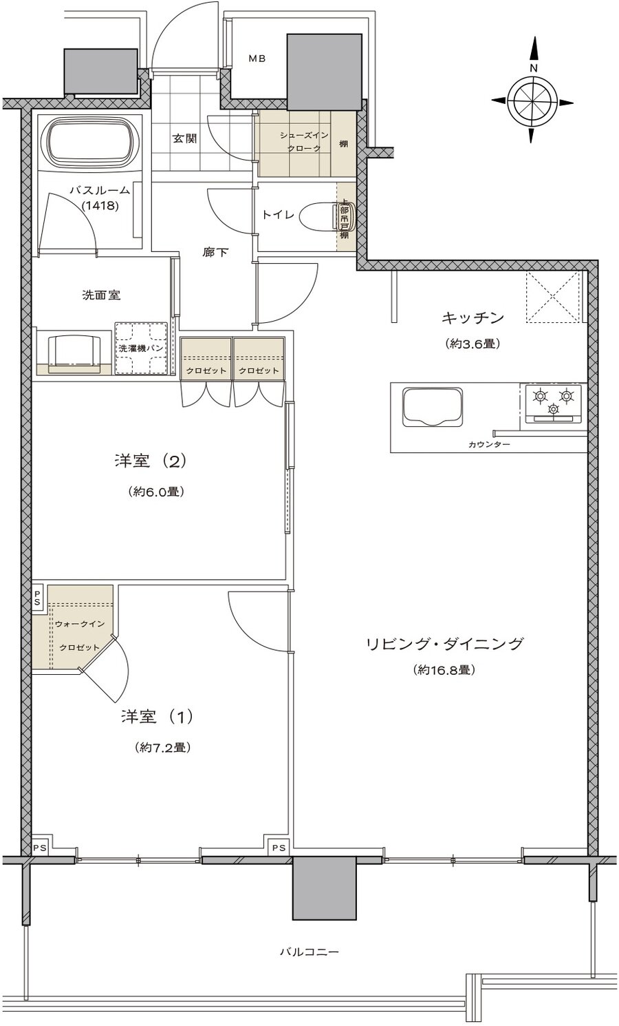 ライオンズタワー新大工町 間取り R type