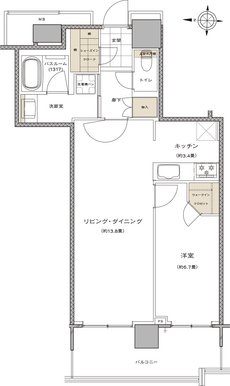 ライオンズタワー新大工町 間取り O type