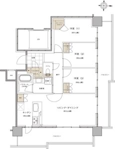 ライオンズタワー新大工町 間取り K type
