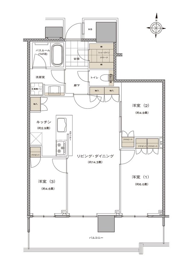 ライオンズタワー新大工町 間取り G type