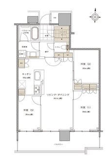 ライオンズタワー新大工町 間取り G type