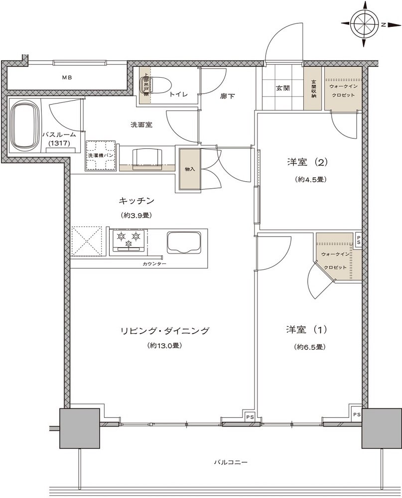 ライオンズタワー新大工町 間取り I type