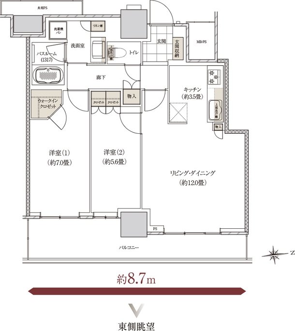 ライオンズ岐阜プレミストタワー35 間取り CJ type
