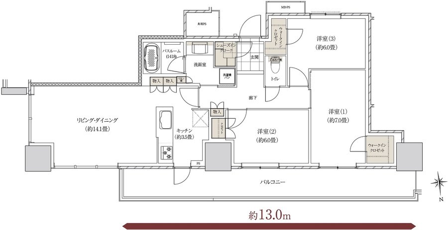 ライオンズ岐阜プレミストタワー35 間取り DL type