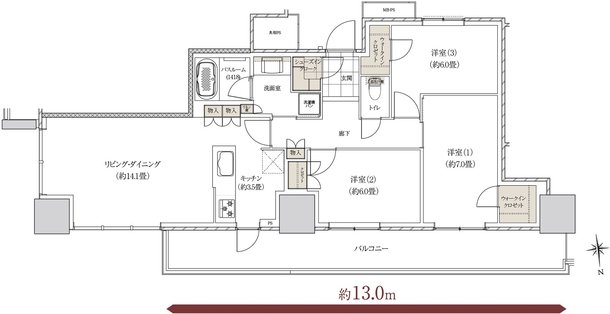 ライオンズ岐阜プレミストタワー35 間取り DL type