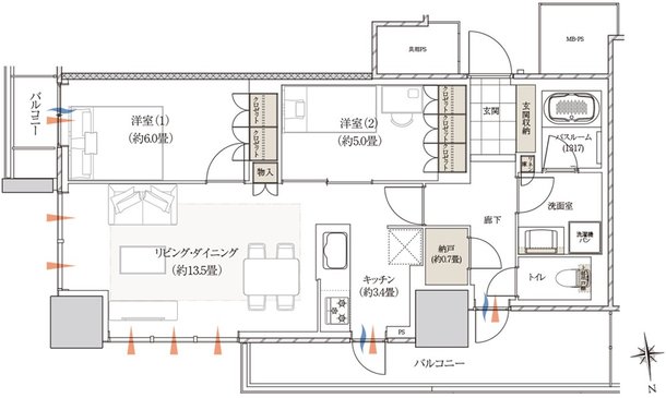 ライオンズ岐阜プレミストタワー35 間取り EL type