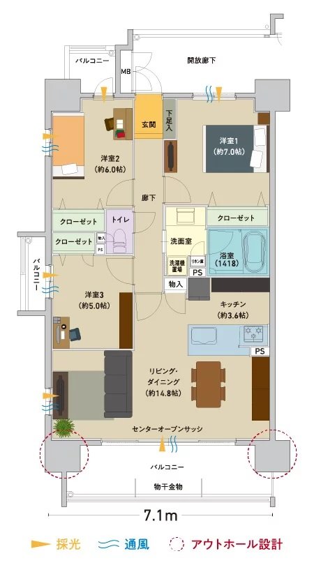 アベール大垣林町 間取り A TYPE