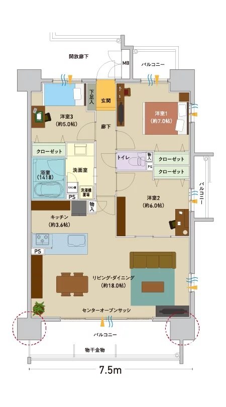 アベール大垣林町 間取り C TYPE