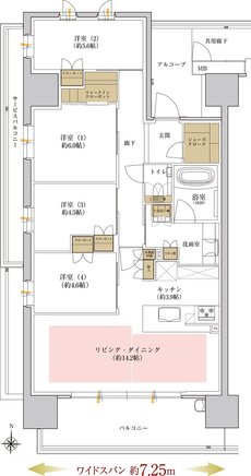 プレミスト岡山ザ・レジデンス 間取り A TYPE