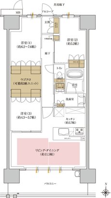 プレミスト岡山ザ・レジデンス 間取り G2 TYPE