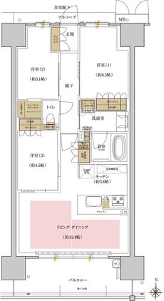 プレミスト岡山ザ・レジデンス 間取り B2 TYPE