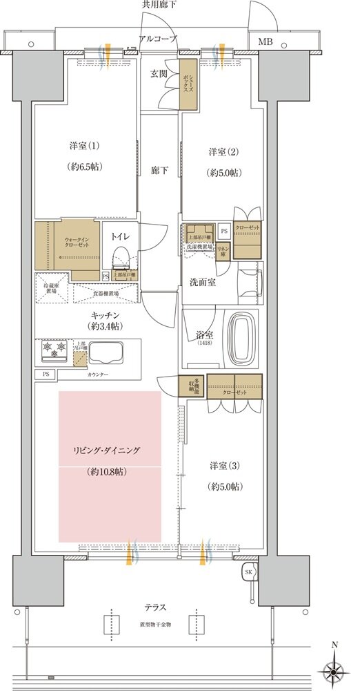 プレミスト岡山ザ・レジデンス 間取り Fg type