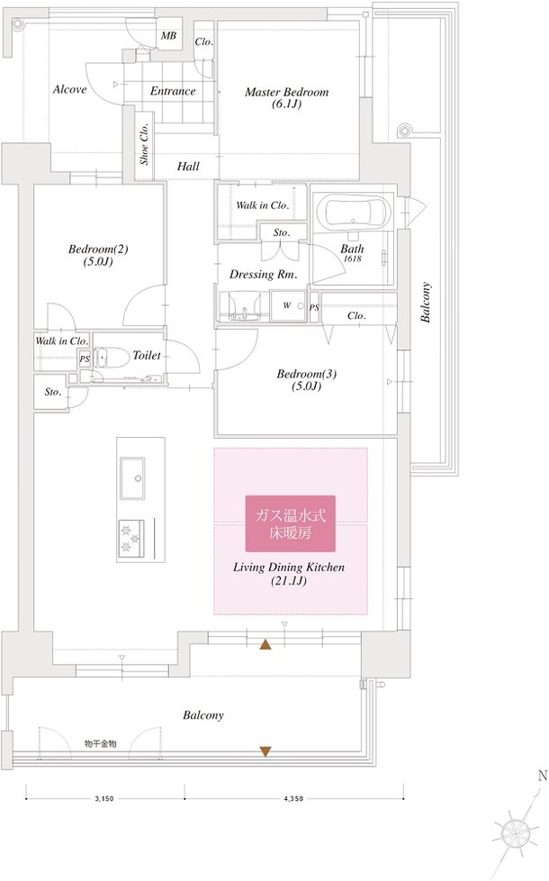 以和貴マンション須賀町 間取り C TYPE【menu5】