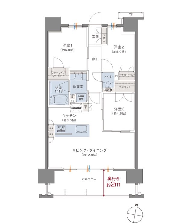 ブランシエラ熊本中央 間取り D type