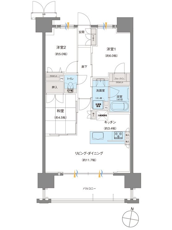 ブランシエラ熊本中央 間取り G type