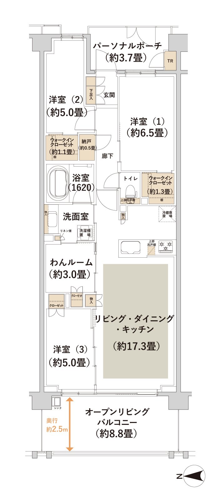 クレストレジデンス横浜 SKY VIEW SHIOMIDAI 間取り ParkCourt-B