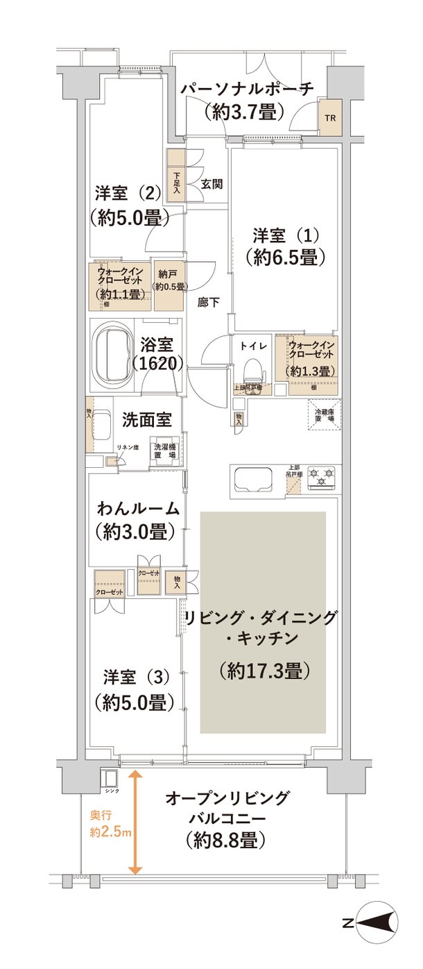クレストレジデンス横浜 SKY VIEW SHIOMIDAI 間取り ParkCourt-B
