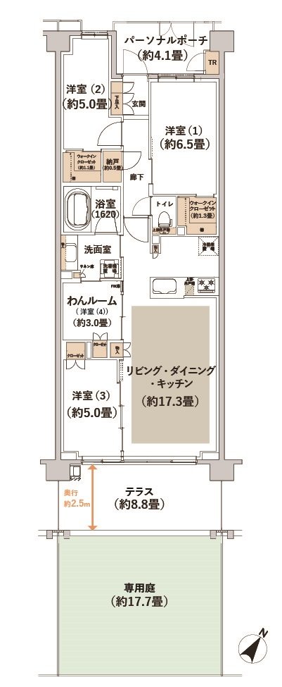 クレストレジデンス横浜 SKY VIEW SHIOMIDAI 間取り SouthCourt-Bg