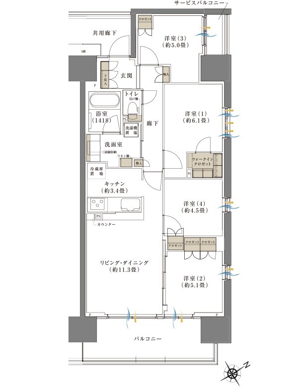 Brillia(ブリリア) Cityふじみ野 間取り B-L type