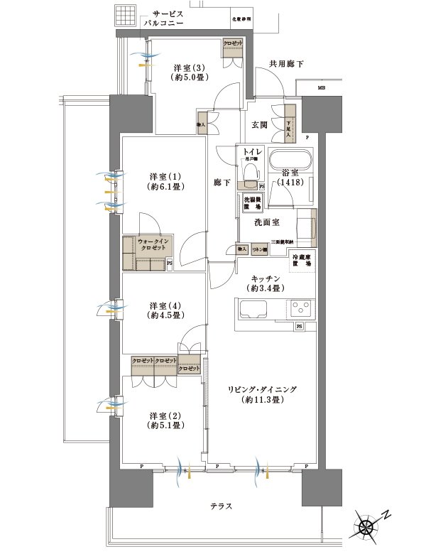 Brillia(ブリリア) Cityふじみ野 間取り C-Et type