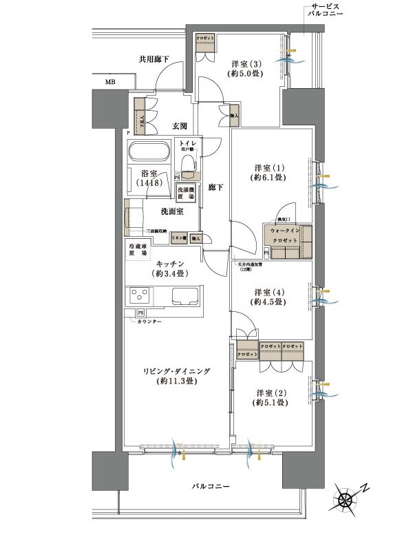 Brillia(ブリリア) Cityふじみ野 間取り C-L type