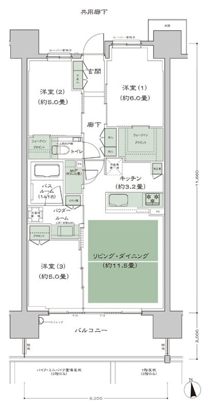 シティハウス府中八幡町 間取り B'_標準 type