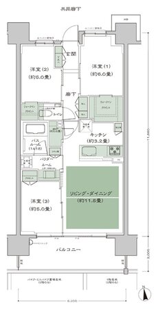 シティハウス府中八幡町 間取り B'_標準 type