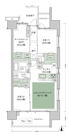 シティテラス赤羽THE EAST／THE WEST 間取り B-G-標準 type