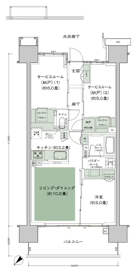シティテラス赤羽THE EAST/THE WEST 間取り A-B4-標準 type