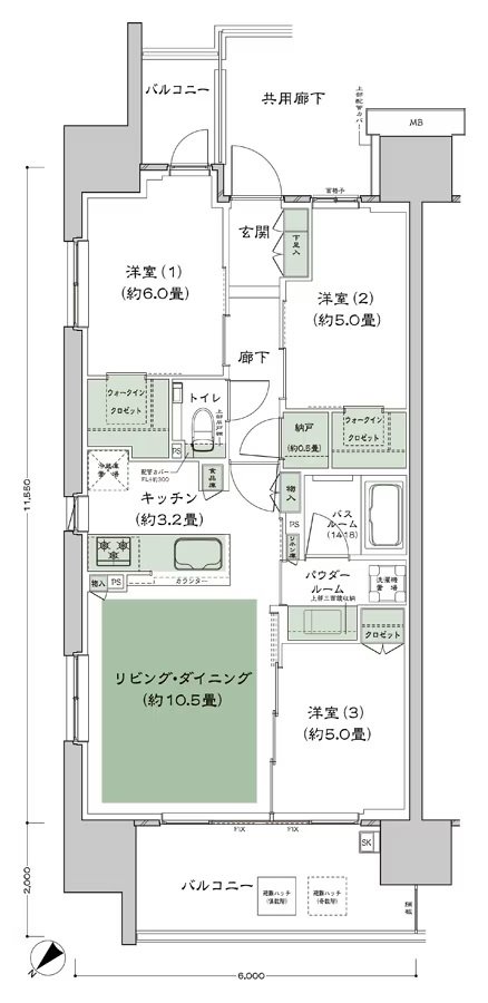 シティテラス赤羽THE EAST／THE WEST 間取り A-A-標準 type
