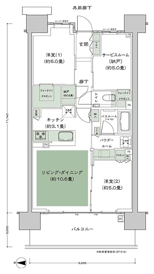 シティテラス赤羽THE EAST／THE WEST 間取り D-C type