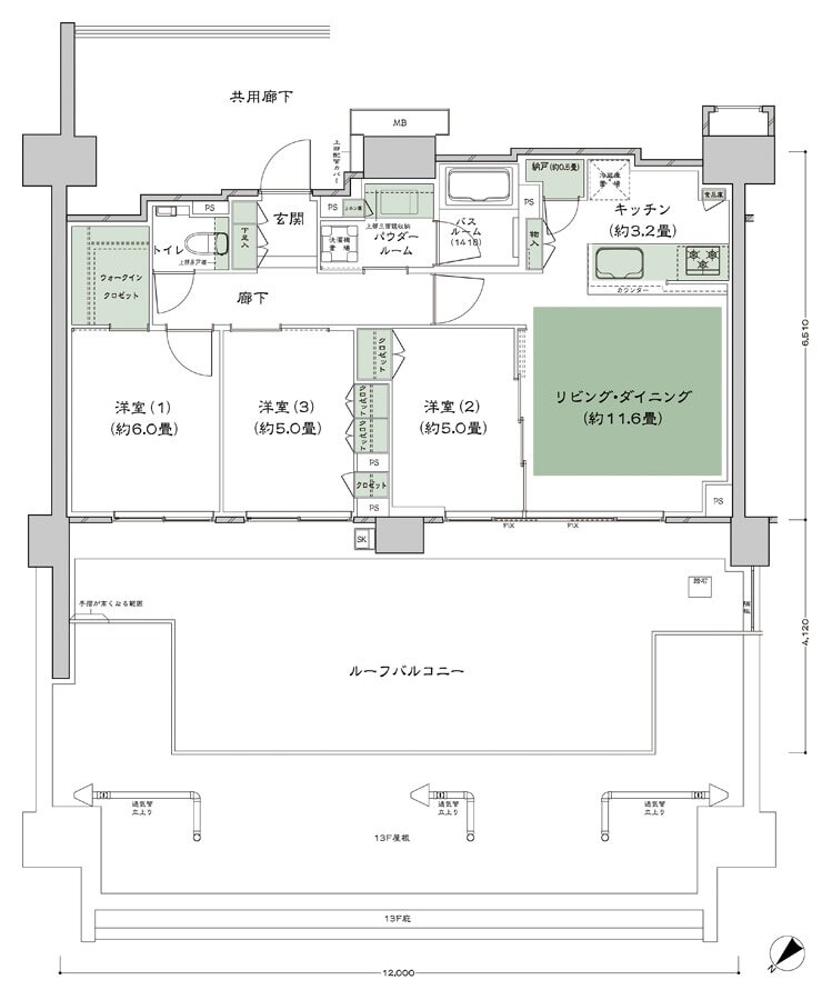 シティテラス赤羽THE EAST／THE WEST 間取り A-D3r-標準 type