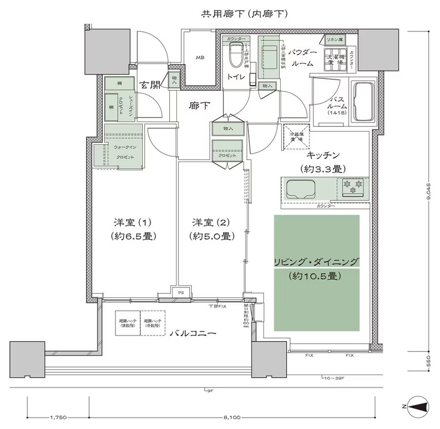 梅田ガーデンレジデンス 間取り W-60A type