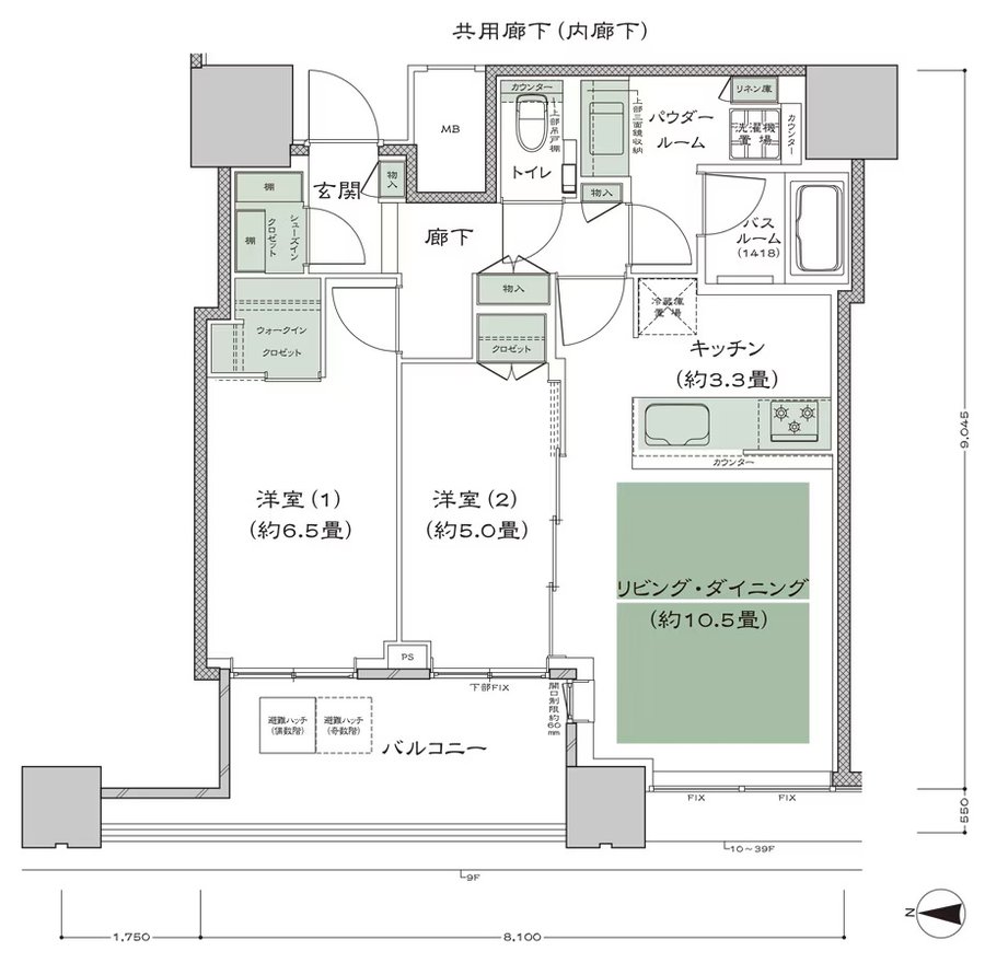 梅田ガーデンレジデンス 間取り W-60A type