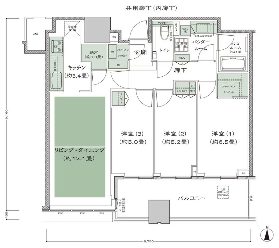 梅田ガーデンレジデンス 間取り S-75B type