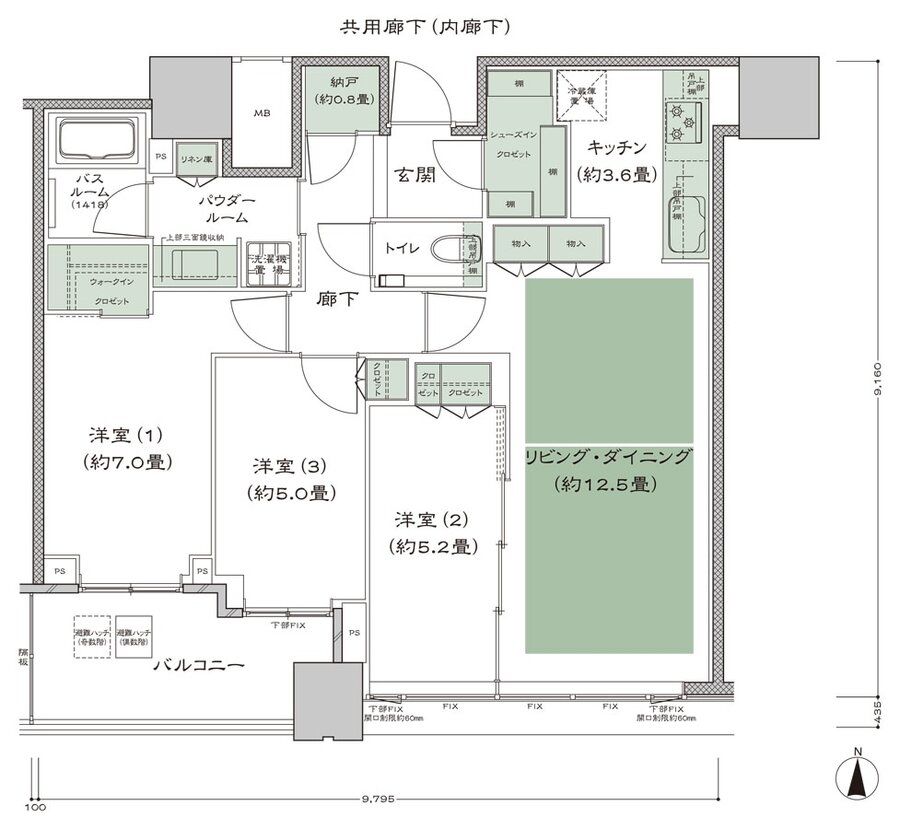 梅田ガーデンレジデンス 間取り S-80E type