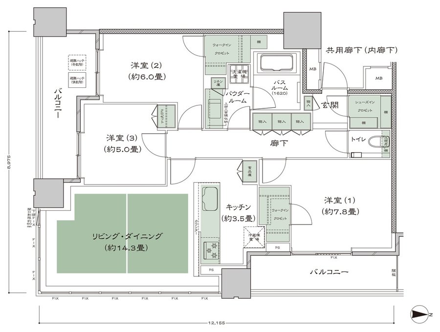 梅田ガーデンレジデンス 間取り SE-90A type