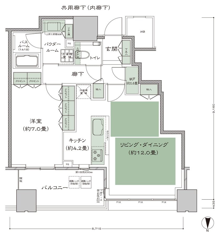 梅田ガーデンレジデンス 間取り N-60K type