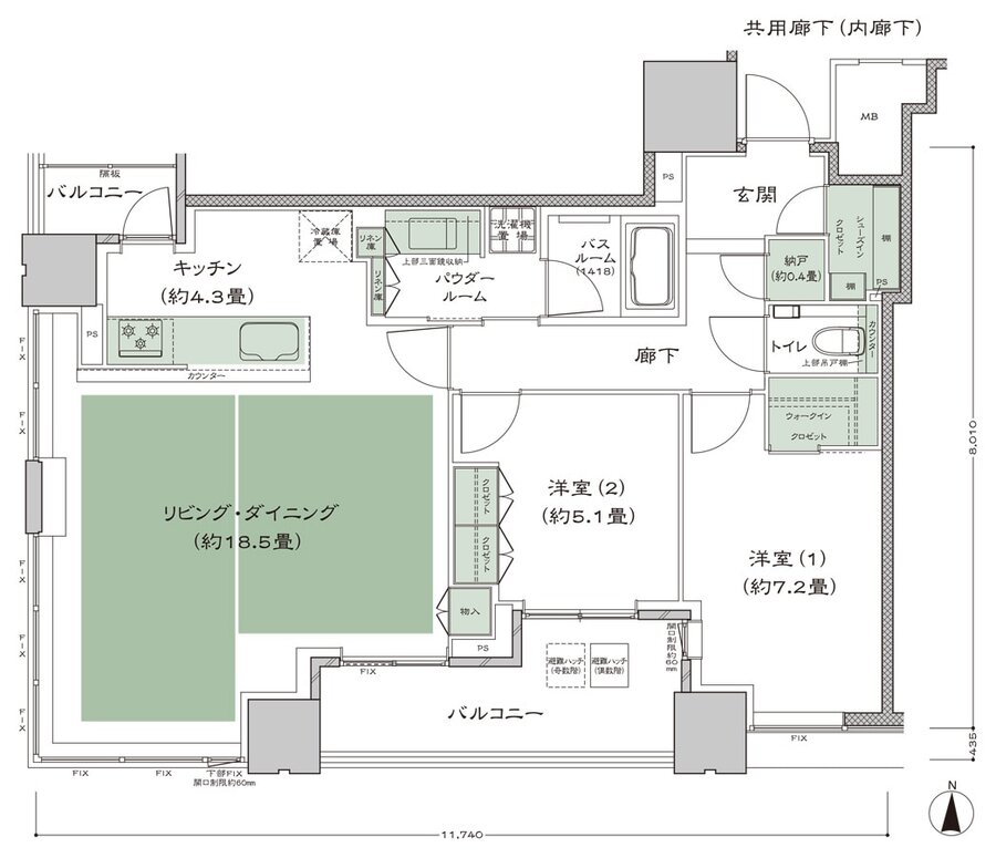 梅田ガーデンレジデンス 間取り SW-80C type