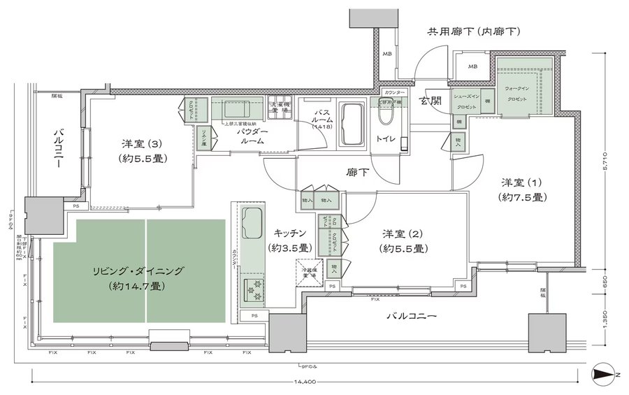 梅田ガーデンレジデンス 間取り SE-85A type