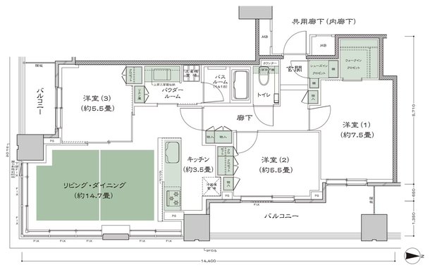 梅田ガーデンレジデンス 間取り SE-85A type