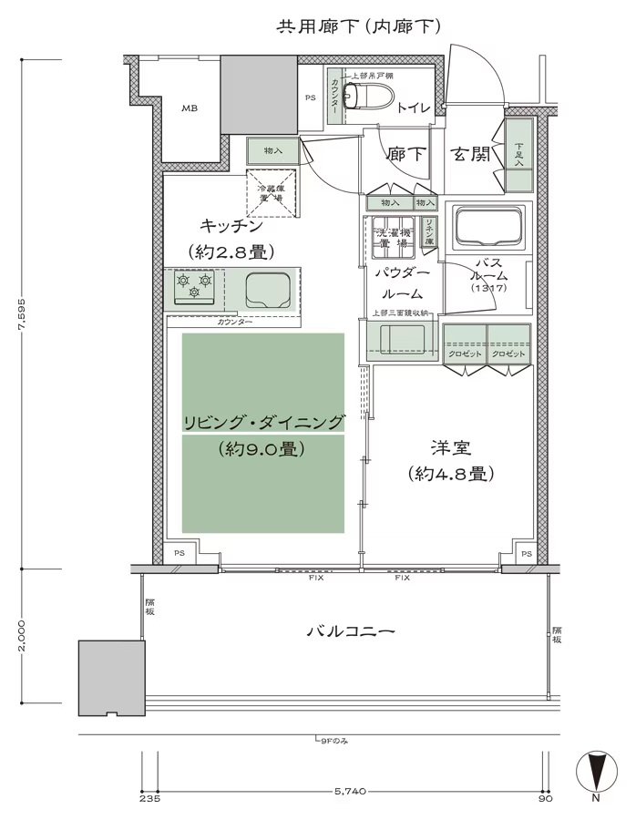 梅田ガーデンレジデンス 間取り N-40D type