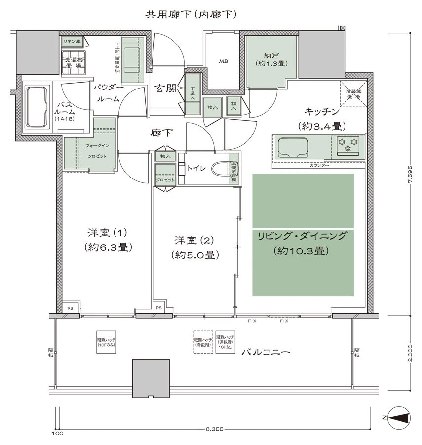 梅田ガーデンレジデンス 間取り W-65A type