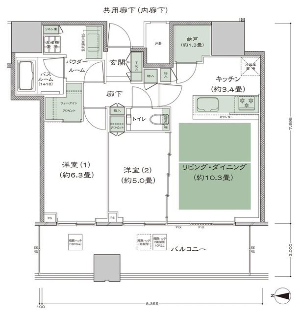 梅田ガーデンレジデンス 間取り W-65A type