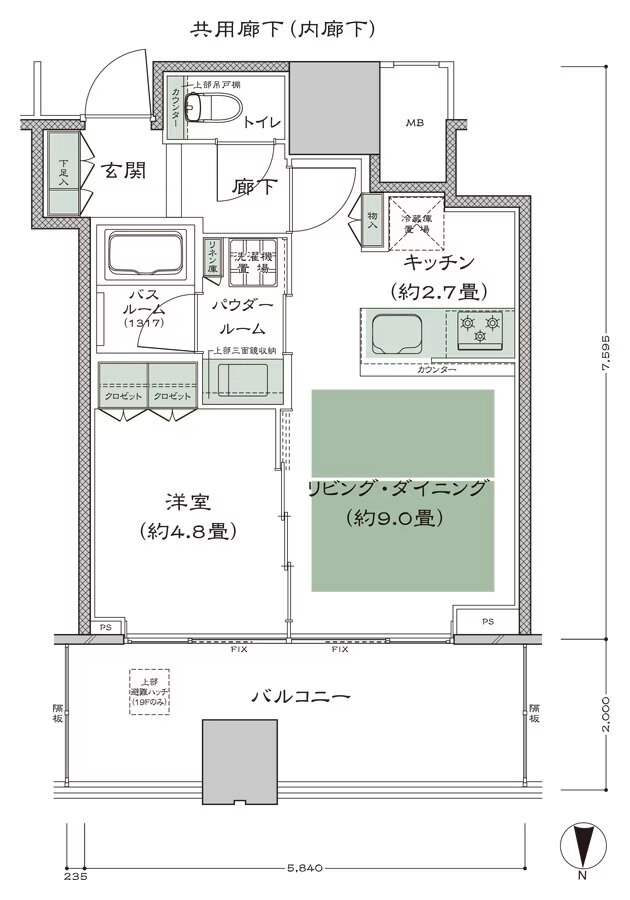 梅田ガーデンレジデンス 間取り N-40B type