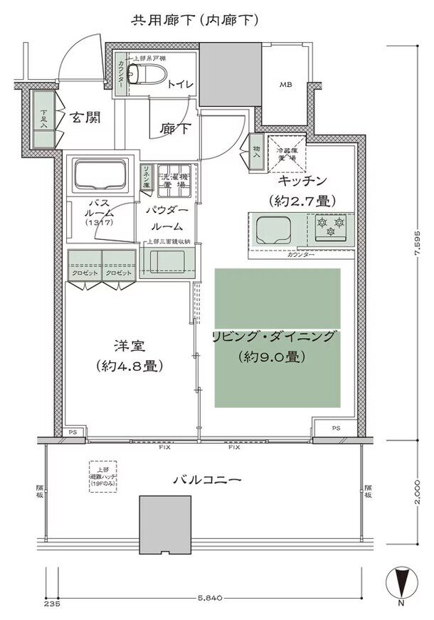 梅田ガーデンレジデンス 間取り N-40B type