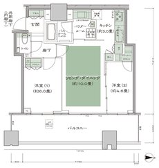 梅田ガーデンレジデンス 間取り E-55A type