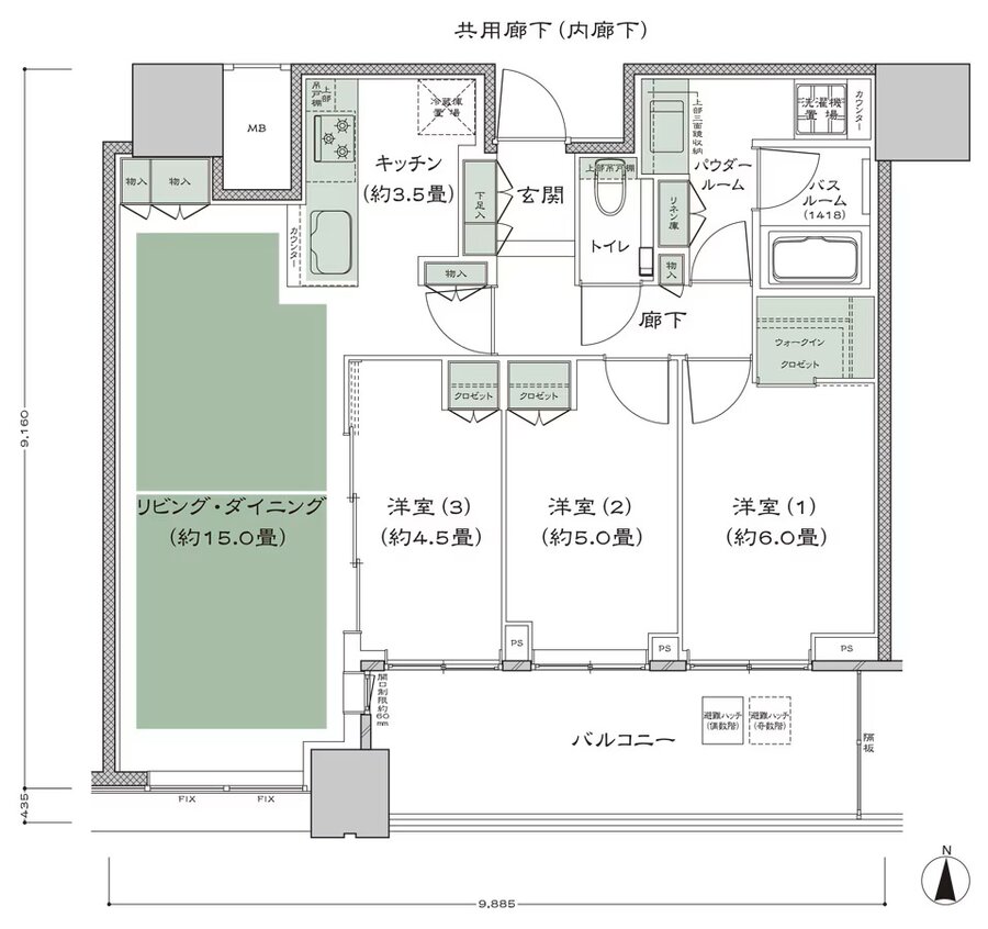 梅田ガーデンレジデンス 間取り S-75C type