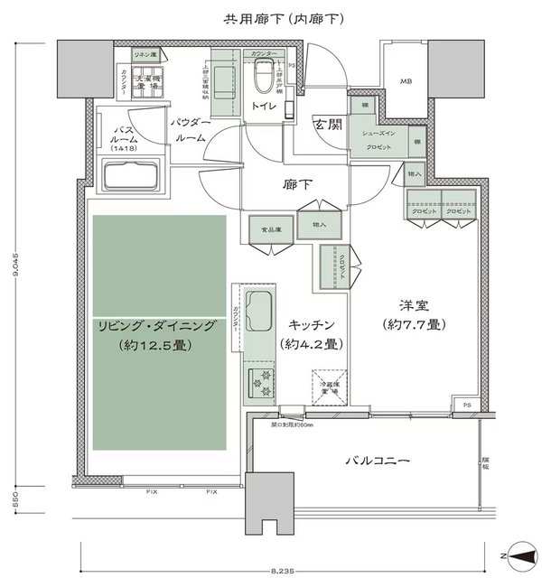 梅田ガーデンレジデンス 間取り W-60F type
