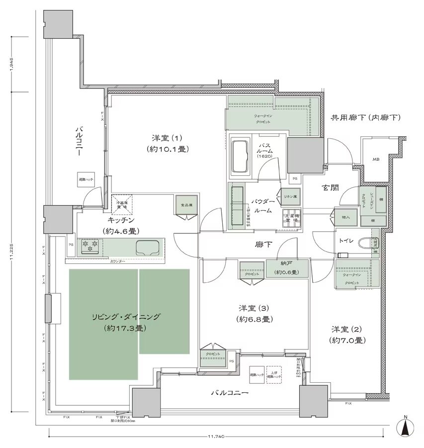 梅田ガーデンレジデンス 間取り SW-110A type